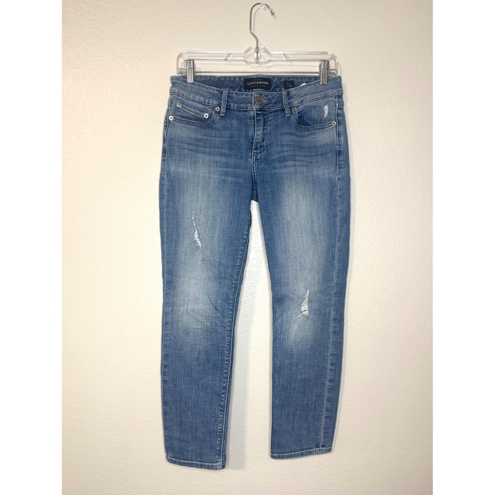 Lucky Brand Lolita Crop Jeans Size 6/28 Light Wash Distressed